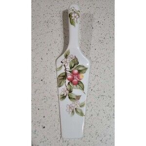 Beautiful Andrea by Sadek Pink Floral And Berries  Ceramic Pie Cake Server